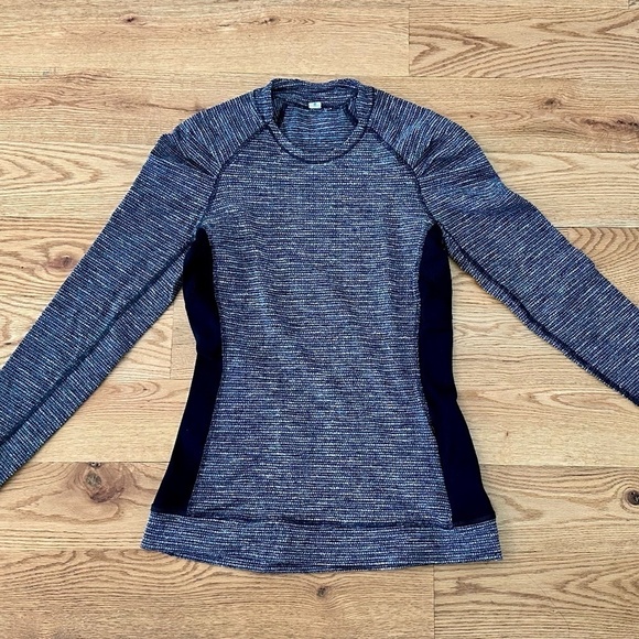 Lululemon Think Fast Long Sleeve in Color: Coco Pique Black / Black (Size 4) - Picture 5 of 11